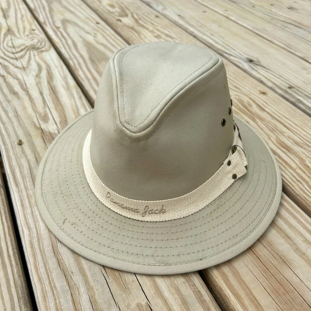 VINTAGE - Panama Jack Canvas Hat - Size Medium - Color‎ Tan/Khaki NEVER WORN